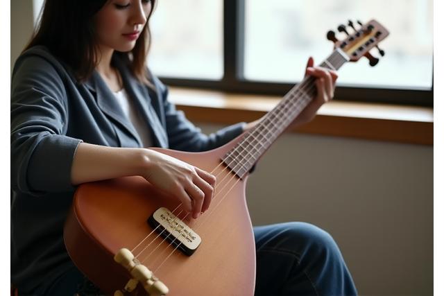 三味線を演奏する様子